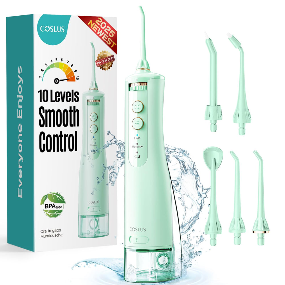 COSLUS portable water flosser compact cordless design