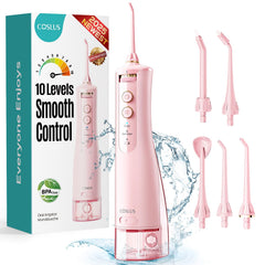COSLUS portable water flosser with attached nozzle