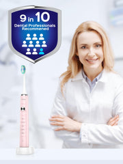 Six brush heads included with COSLUS flosser