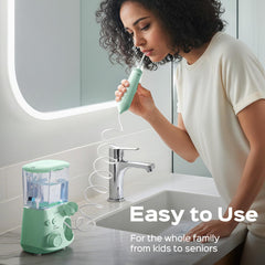 Space-saving, compact design of COSLUS water flosser