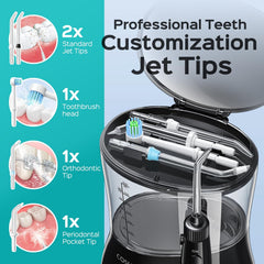 Compact design COSLUS water flosser on bathroom counter