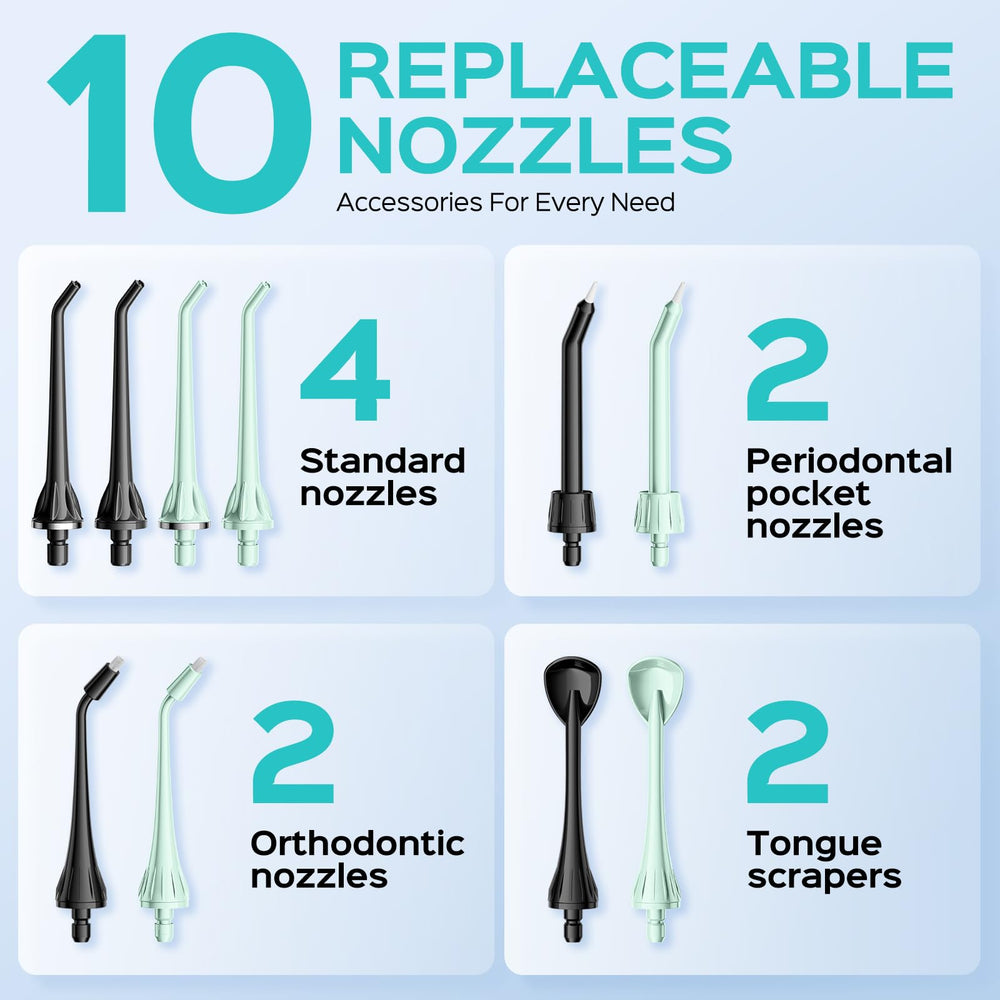 COSLUS cordless water flosser IPX7 waterproof durability