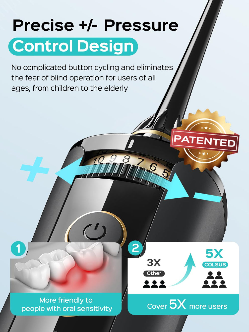 Interchangeable orthodontic nozzle for COSLUS water flosser