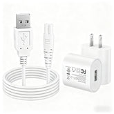 COSLUS water flosser USB charger and wall adapter front view