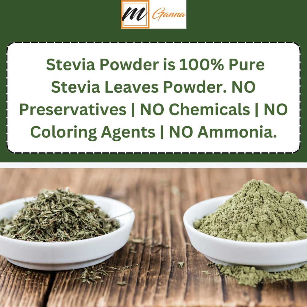 Cosmetics formulation: stevia leaf powder in product