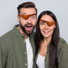 Cosplay-ready brown leather eye patch for adults