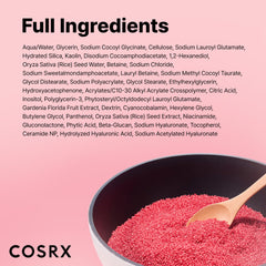COSRX cleanser beside fermented red rice ingredient to show clarifying benefits