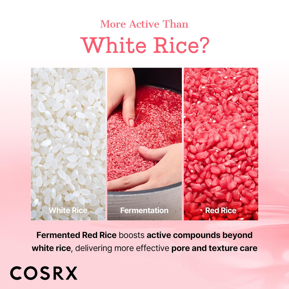 COSRX pouring serum onto hand to demonstrate application and absorbent finish
