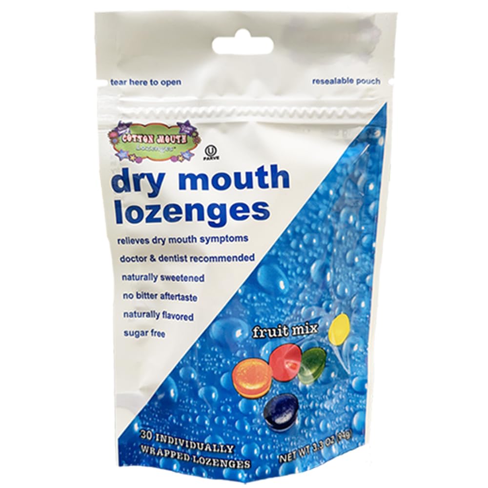Front view of Cotton Mouth Lozenges Fruit Mix 3.3oz bag