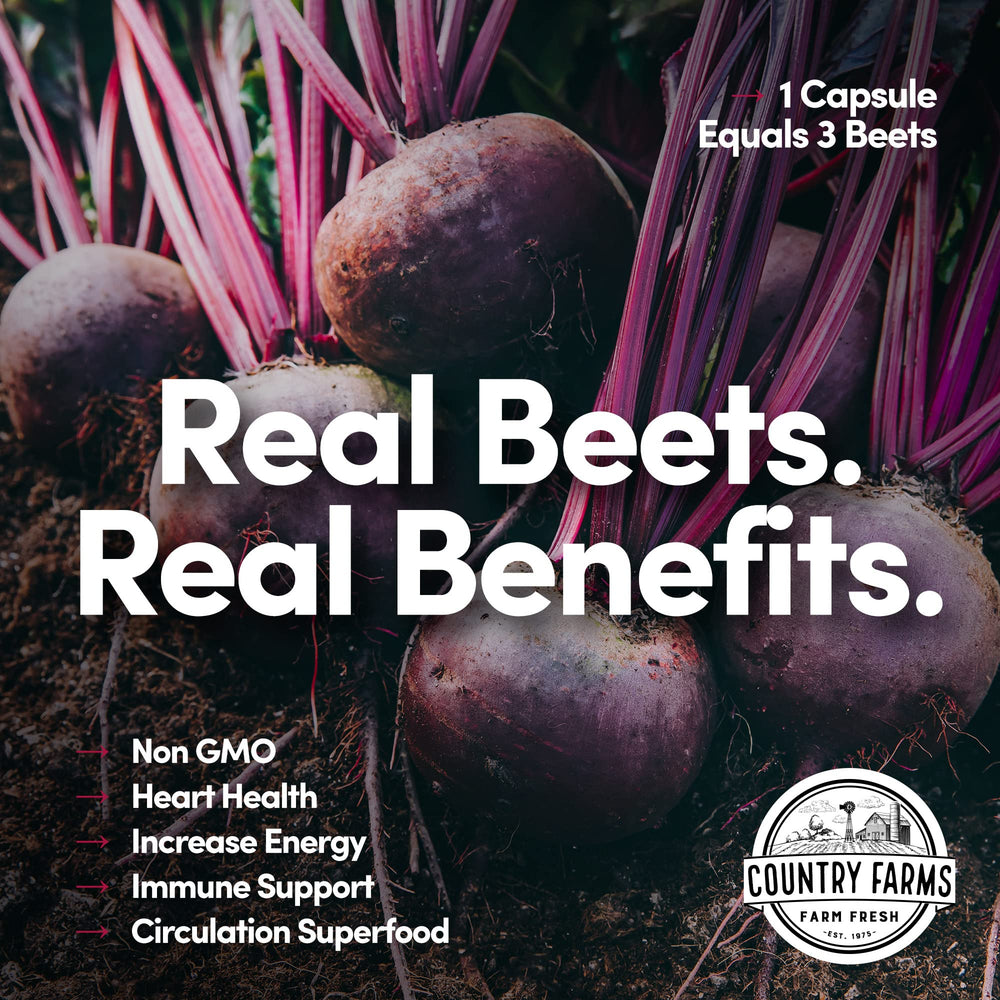 Beets capsules providing natural energy and circulation support