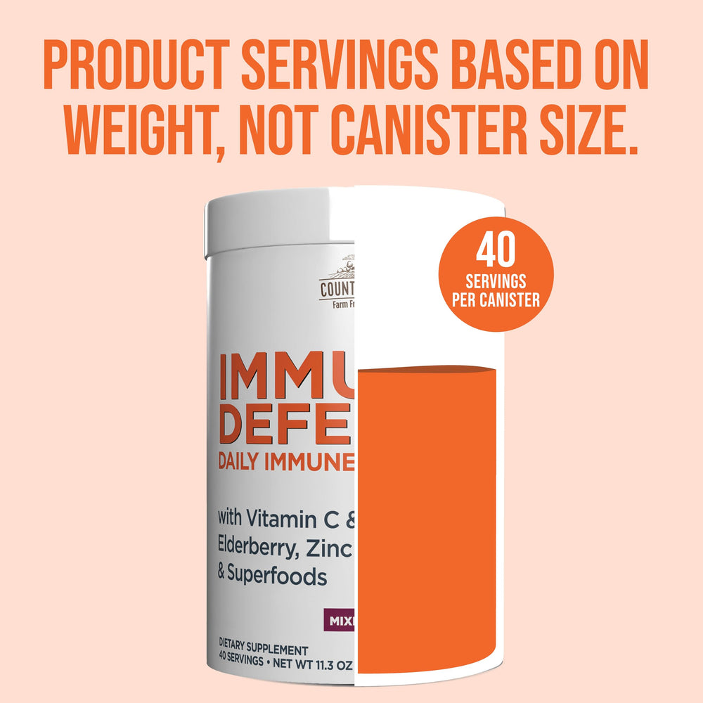 Container showing 40 servings of Immune Defense Powder