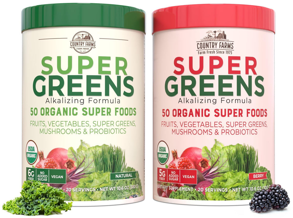 Country Farms Super Greens Power Pack Unflavored canister – 40 servings