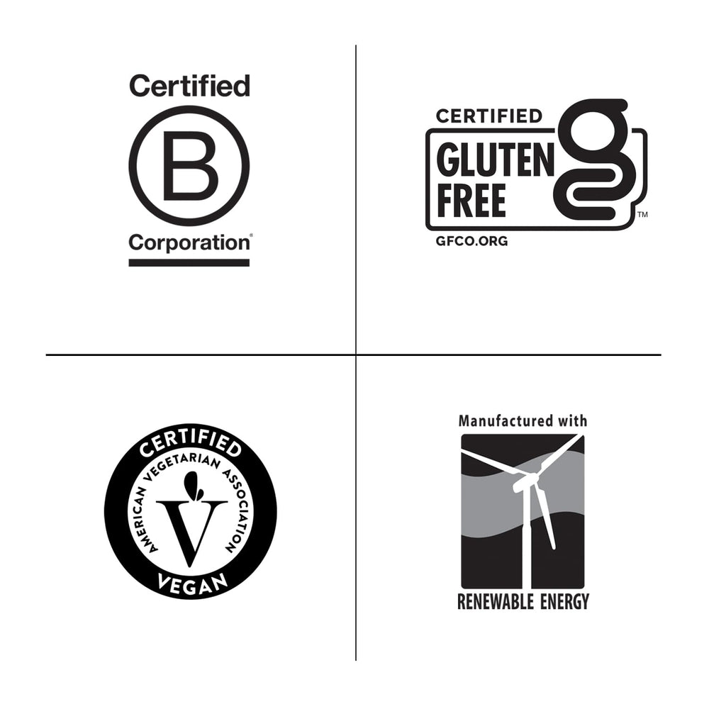 Vegan and gluten-free certification badges