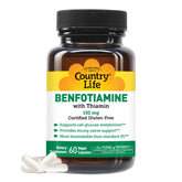 Country Life Benfotiamine with Thiamin bottle on white background