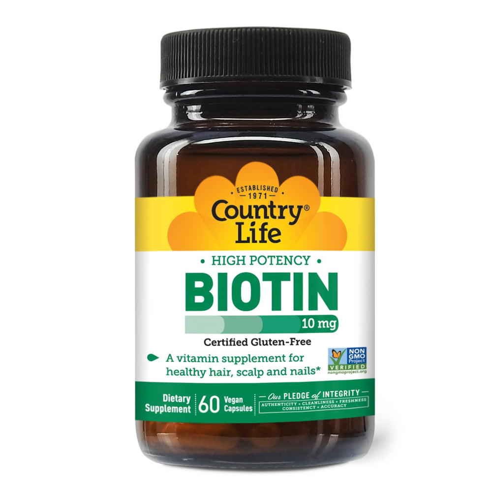 Country Life Biotin 10,000 mcg bottle – 60 count