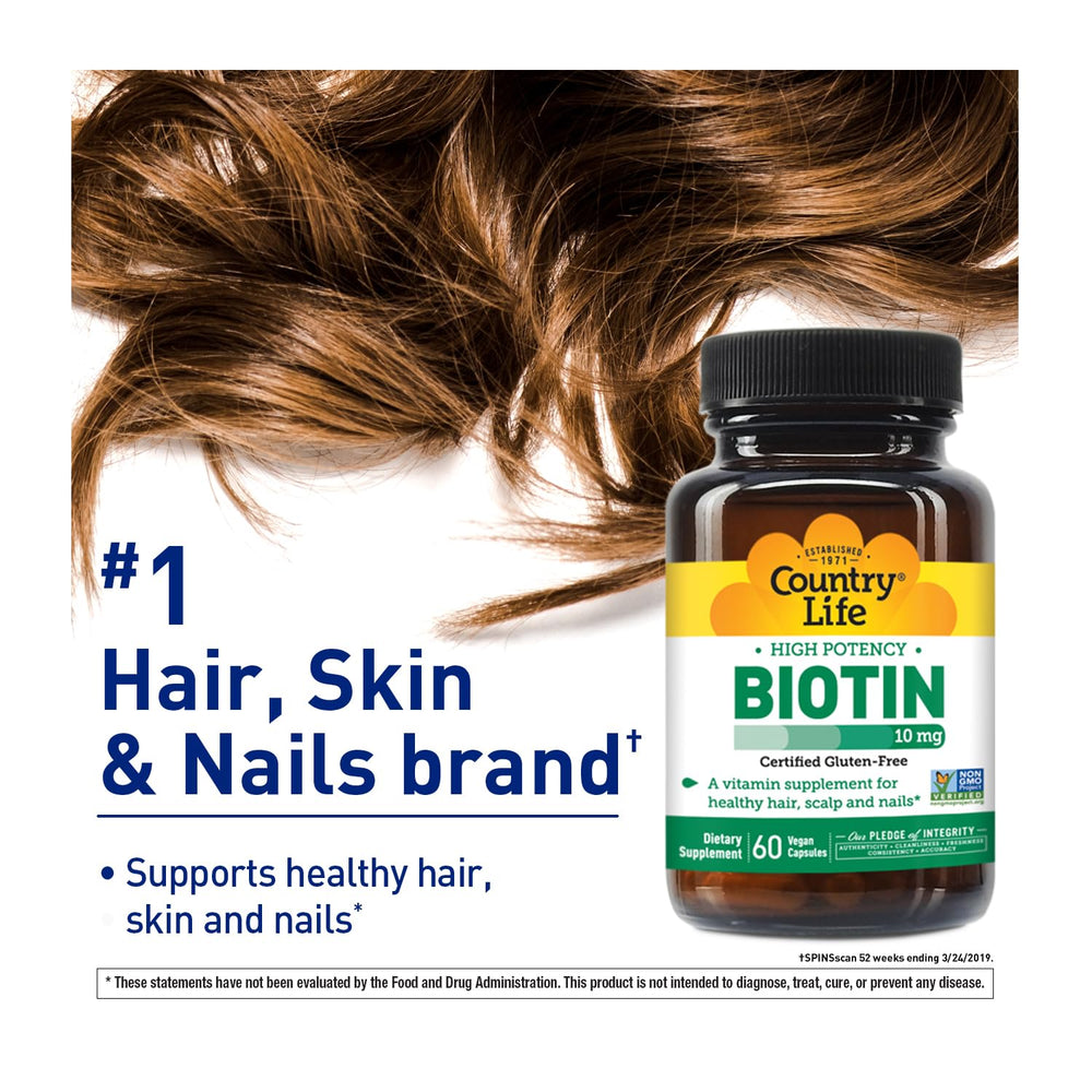 Biotin 10,000 mcg supplement bottle label