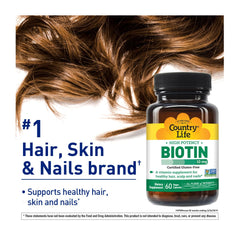Biotin 10,000 mcg supplement bottle label