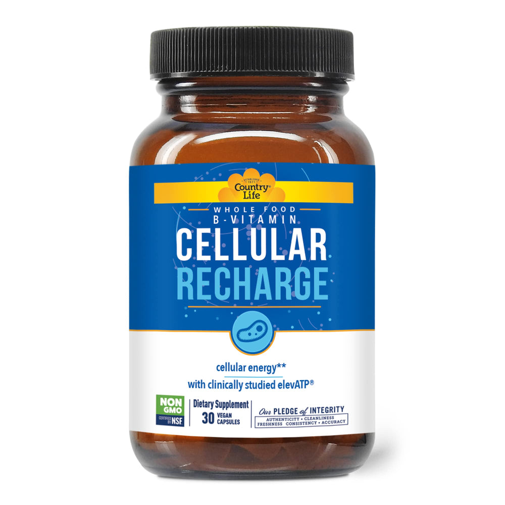 Country Life Cellular Recharge bottle with 30 vegan capsules