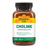 Country Life Choline 266mg bottle, 100 tablets