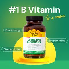 Back label of Country Life Coenzyme B-Complex bottle
