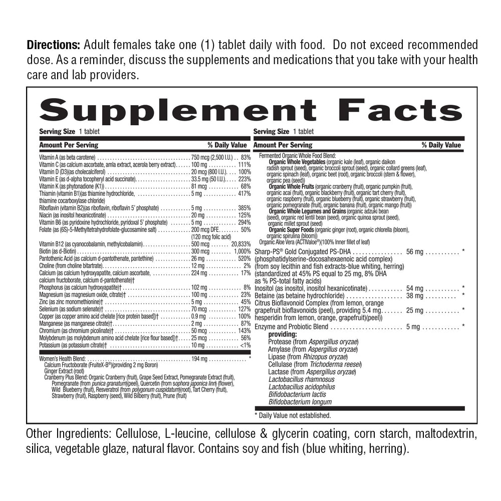 Whole foods ingredients used in the Country Life CORE Daily-1 for Women 50+