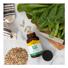 Energetic person exercising with iron supplement