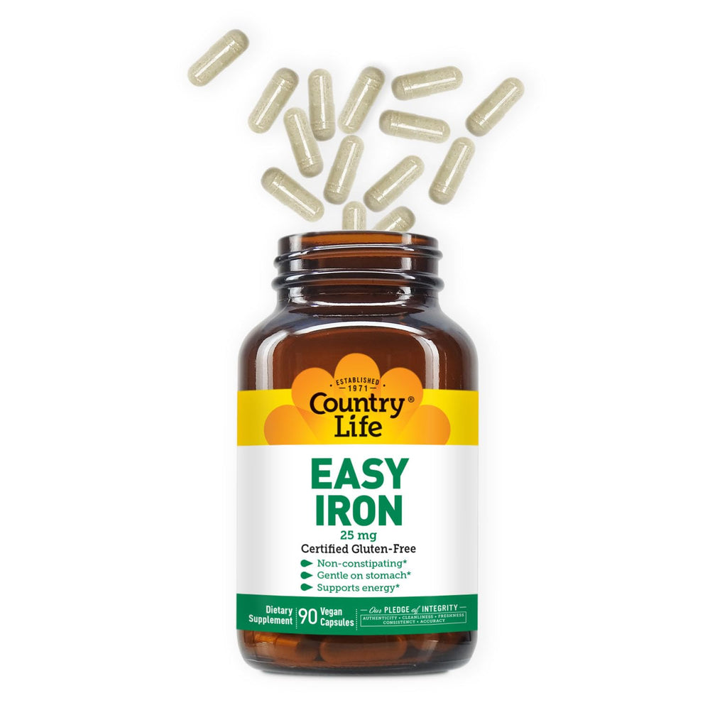 Wellness and vitality concept with iron supplement
