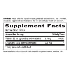 Vitamin B6 information highlighted on bottle