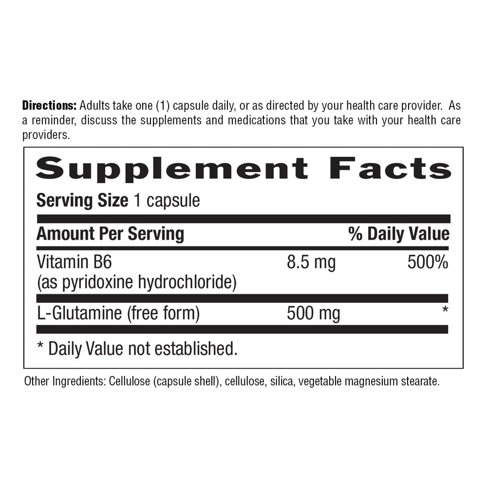 Country Life L-Glutamine 500 mg with B6 packaging and cap