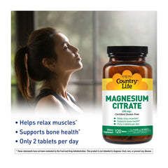 Country Life Magnesium Citrate 250mg pills close-up showing soft capsules.