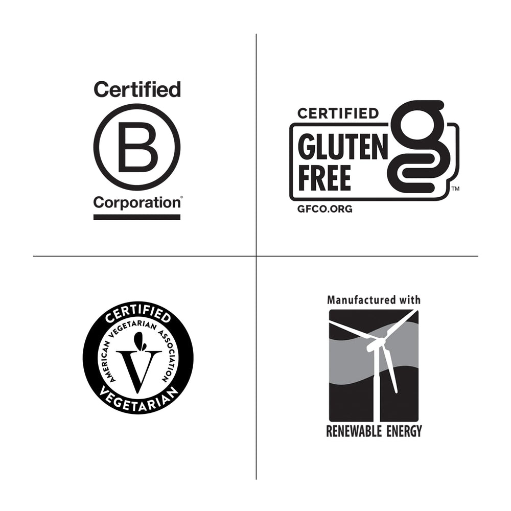 Gluten-free and vegetarian tablet icons on packaging