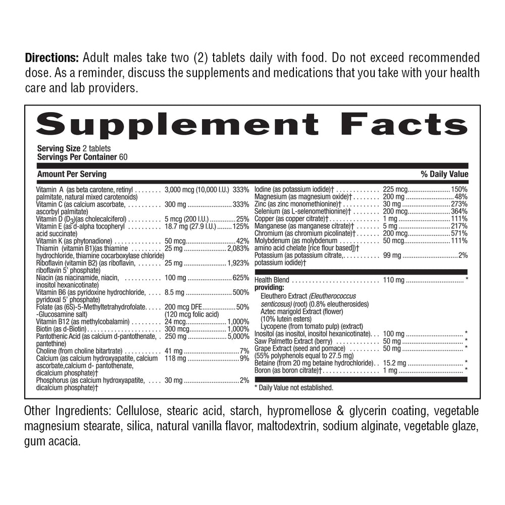 Dosage instruction showing two tablets with food