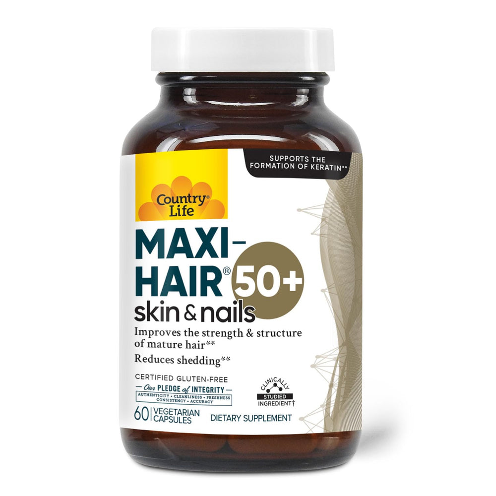 Country Life Maxi-Hair 50+ bottle and packaging