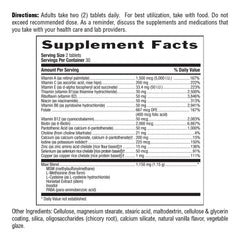 Nutrition facts panel for Maxi-Hair supplement