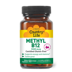 Front view of Country Life Methyl B-12 Lozenges packaging