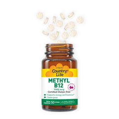 Side view of Country Life Methyl B-12 Lozenges bottle