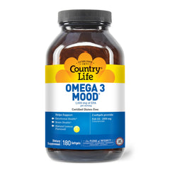 Close-up of the Country Life Omega-3 label showing EPA and DHA