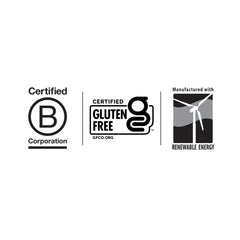 GFCO gluten-free certification label on the Omega-3 bottle.