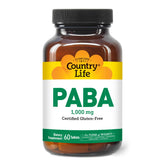 Front view of Country Life PABA 1000 mg, 60 count bottle