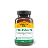 Country Life Potassium 99 mg tablets bottle with label
