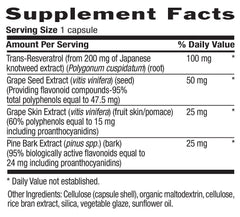 Country Life Resveratrol Plus grape seed extract detail pointing to plant-based antioxidants.
