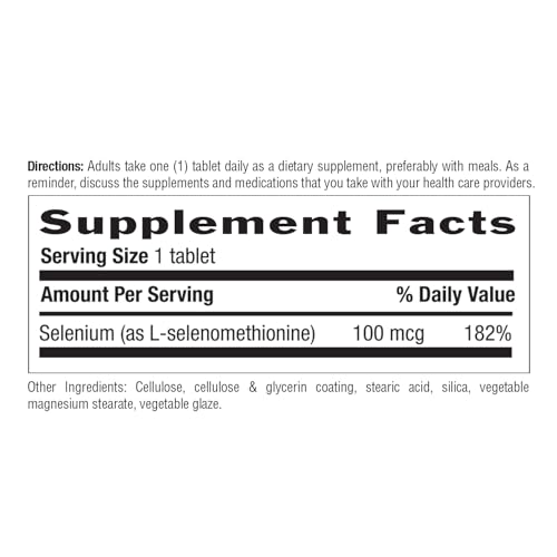 Close-up of Country Life Selenium bottle label