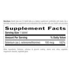 Close-up of Country Life Selenium bottle label