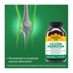 Country Life Target-Mins Calcium Magnesium with Vitamin D Complex bottle back