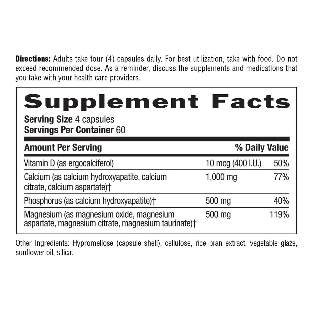 Country Life Target-Mins Calcium Magnesium with Vitamin D Complex bottle label