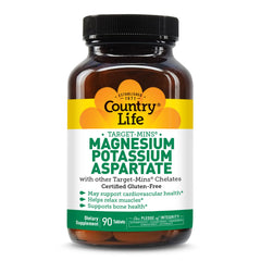 Country Life Target-Mins Magnesium Potassium Aspartate bottle with label