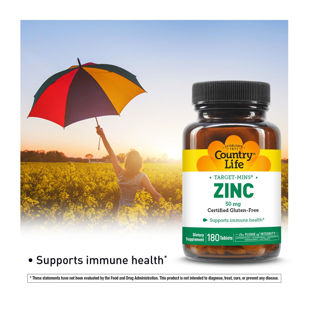 Close-up of zinc 50 mg tablets