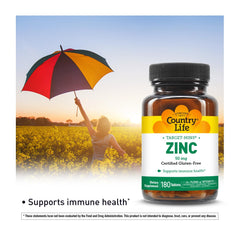 Close-up of zinc 50 mg tablets