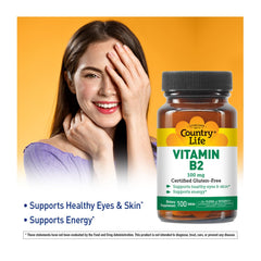 Close-up of Vitamin B2 100mg riboflavin tablets