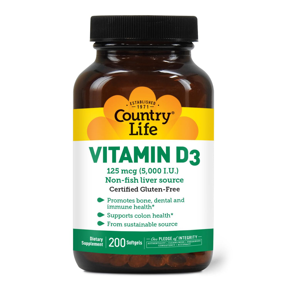 Country Life Vitamin D3 5000 IU bottle